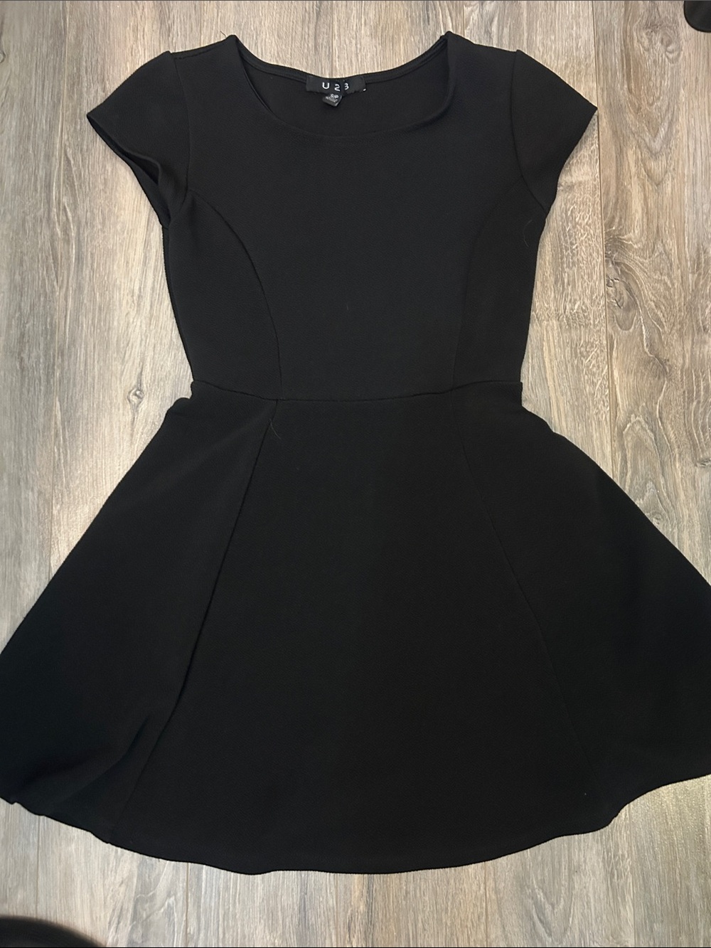 Black Fit-and-Flare Cap Sleeve Dress